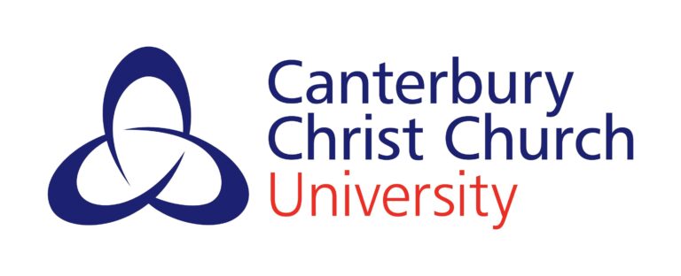 a logo of three interlocking ovals beside text that reads Canterbury Christ Church University